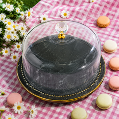 Assorted Luxury Glass Cake Stand with Dome Cover 13'' | Premium Cake Plate for Desserts & Pastries