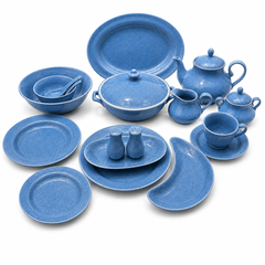 Luxury 72-Piece Blue Speckled Dinnerware Set
