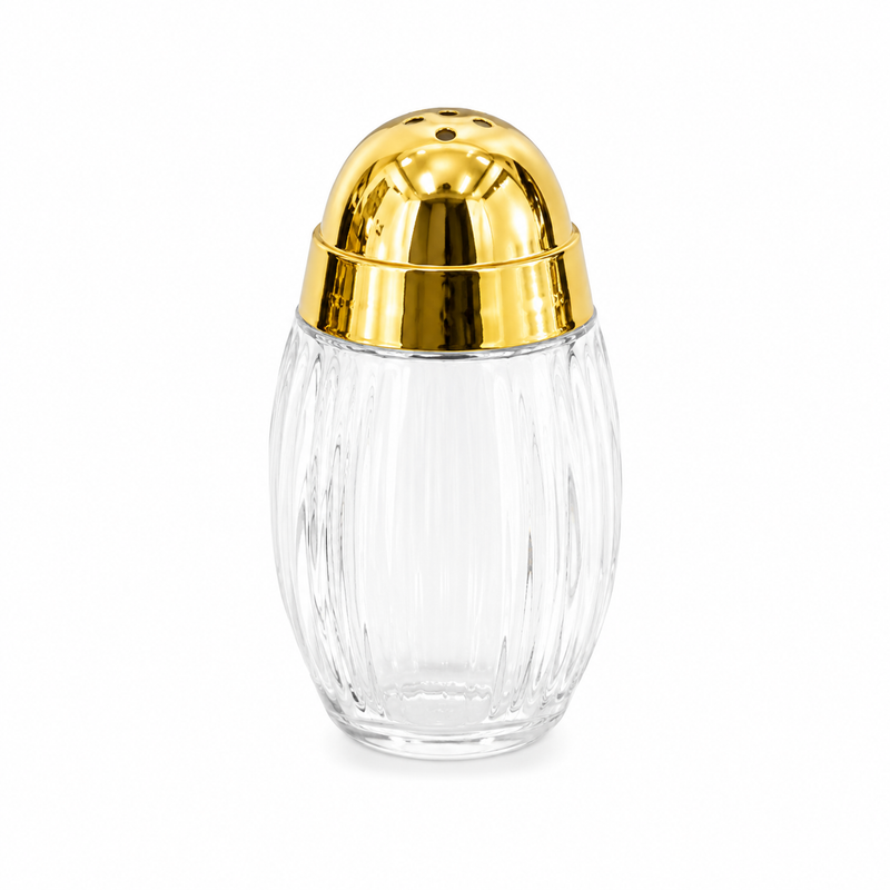 3 Pcs Salt & Pepper Set with Stand – Golden & Silver