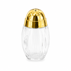 3 Pcs Salt & Pepper Set with Stand – Golden & Silver
