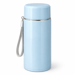 Blue Insulated Water Bottle with Lid & Carry Strap – Leakproof Portable Travel Flask