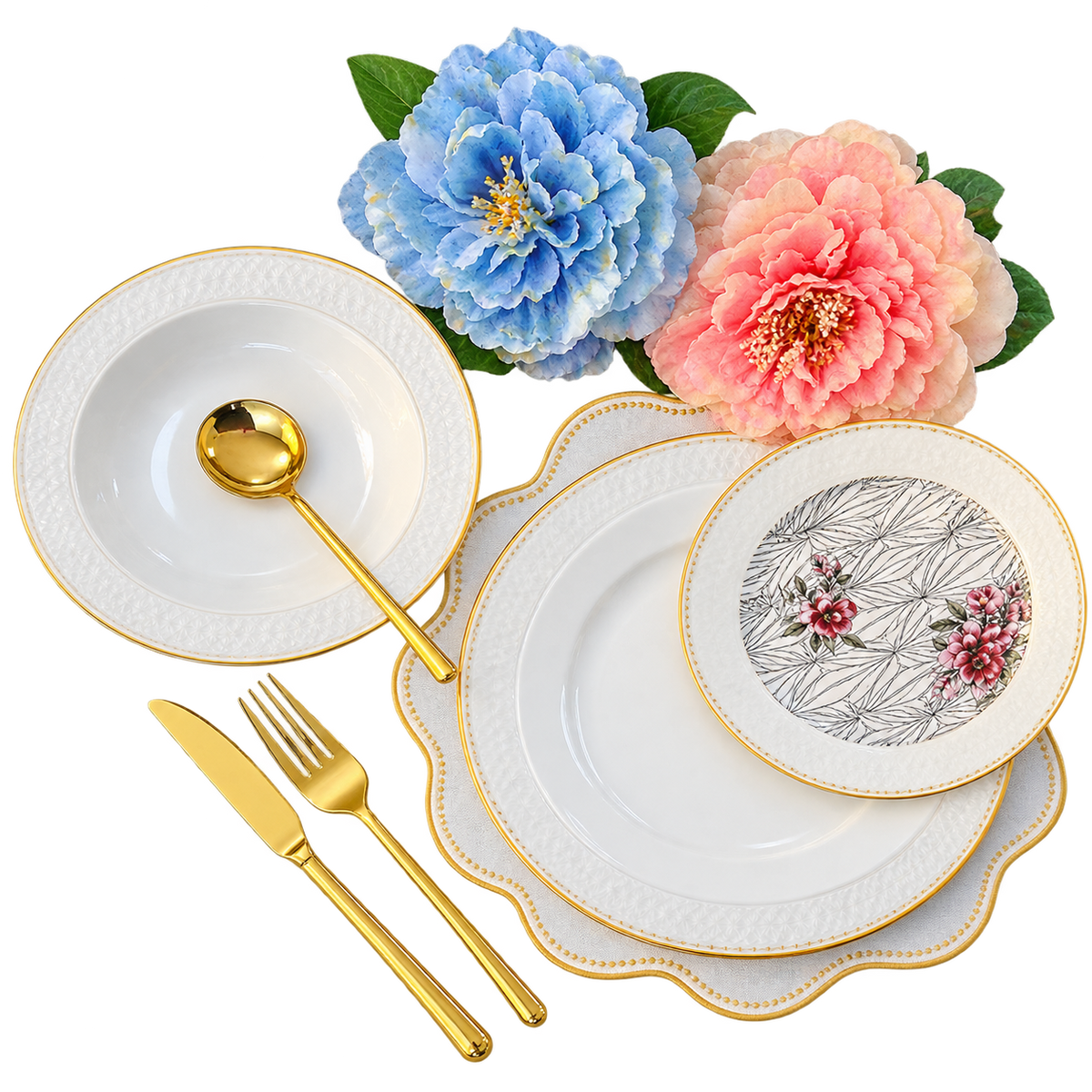 18 PCS Plate Set – Elegant Dinnerware Set for Dining & Entertaining