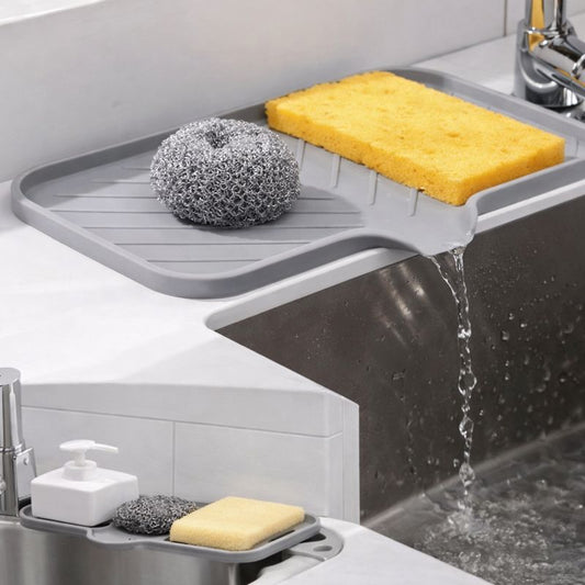 Silicone Sink Organizer – Flexible Drain Mat & Sponge Holder