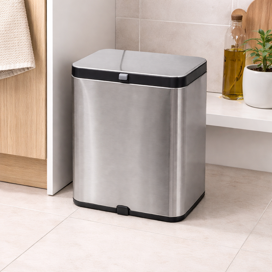 Stainless Steel Hanging Trash Can (3L/8L) – Space-Saving Kitchen Hangbin with Lid for Cabinet & Counter Use - Habitt