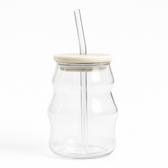 Ice Tea Glass – Clear with Lid & Straw