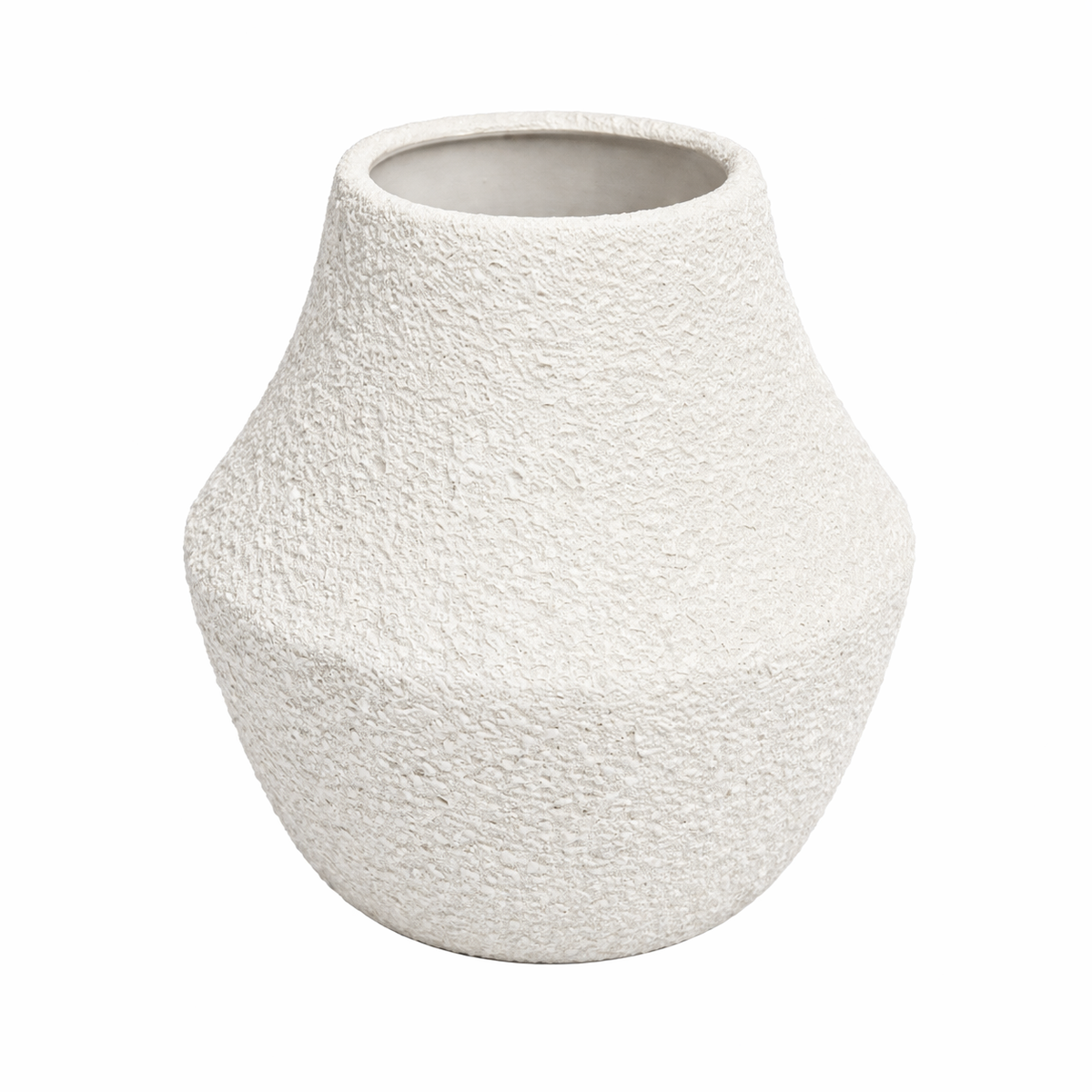 Large Textured White Coral Finish Decorative Vase – Statement Modern Sculptural Accent - Habitt