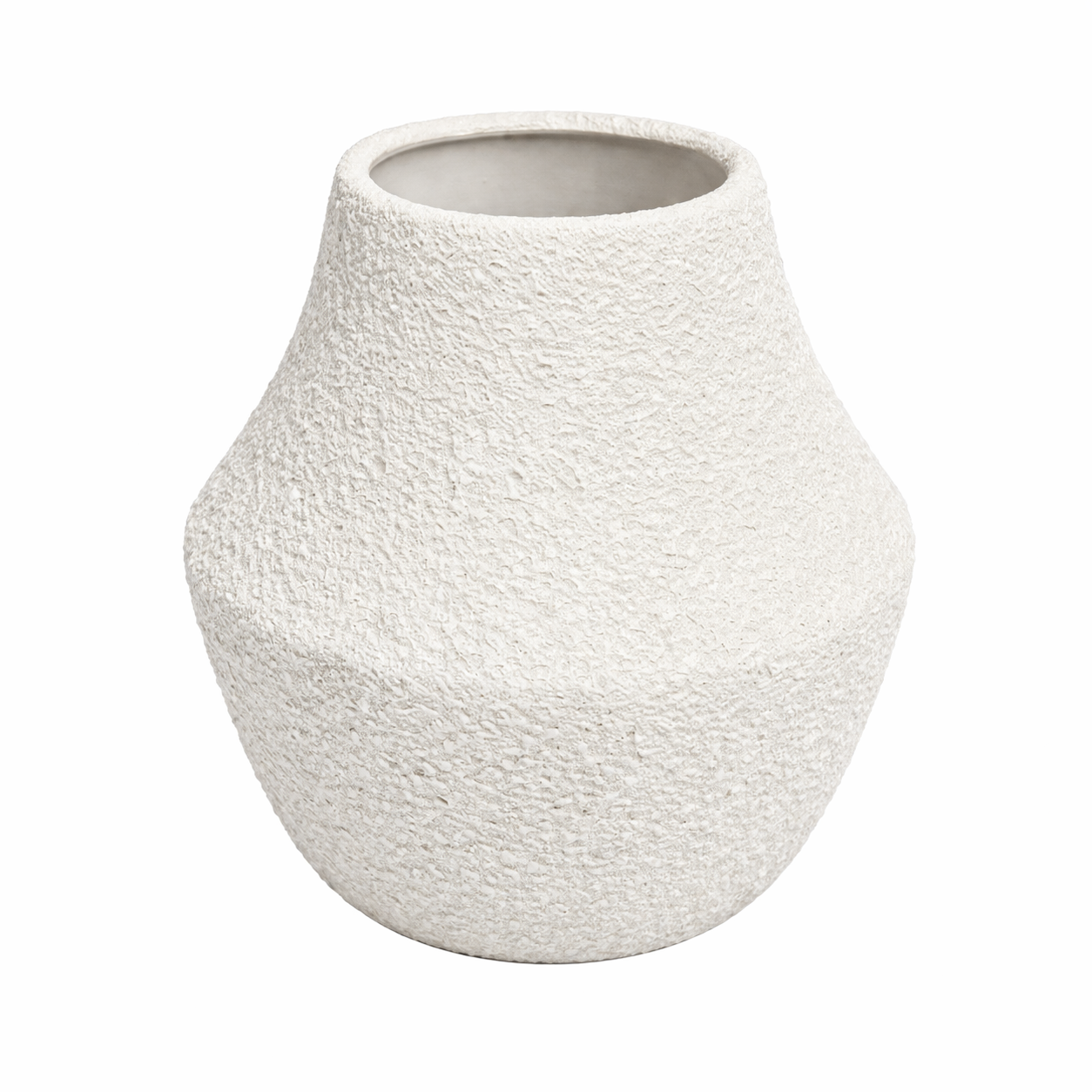 Large Textured White Coral Finish Decorative Vase – Statement Modern Sculptural Accent - Habitt