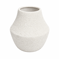 Large Textured White Coral Finish Decorative Vase – Statement Modern Sculptural Accent - Habitt
