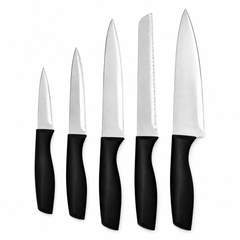 Black Knife Set with Storage Block