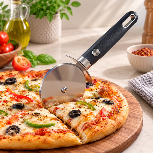 Large Pancake Wheel Cutter – Plastic & Stainless Steel Baking Tool