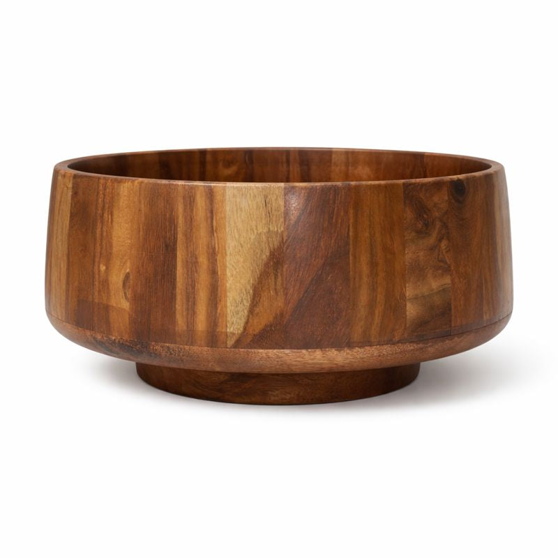 Woodgrain Harvest Basket | Handcrafted Wooden Bowl – 10.5 Inch Diameter
