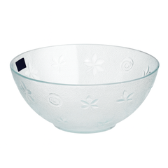 2-Piece Textured Clear Glass Bowl Set – 240 mm Large Serving & Mixing Bowls