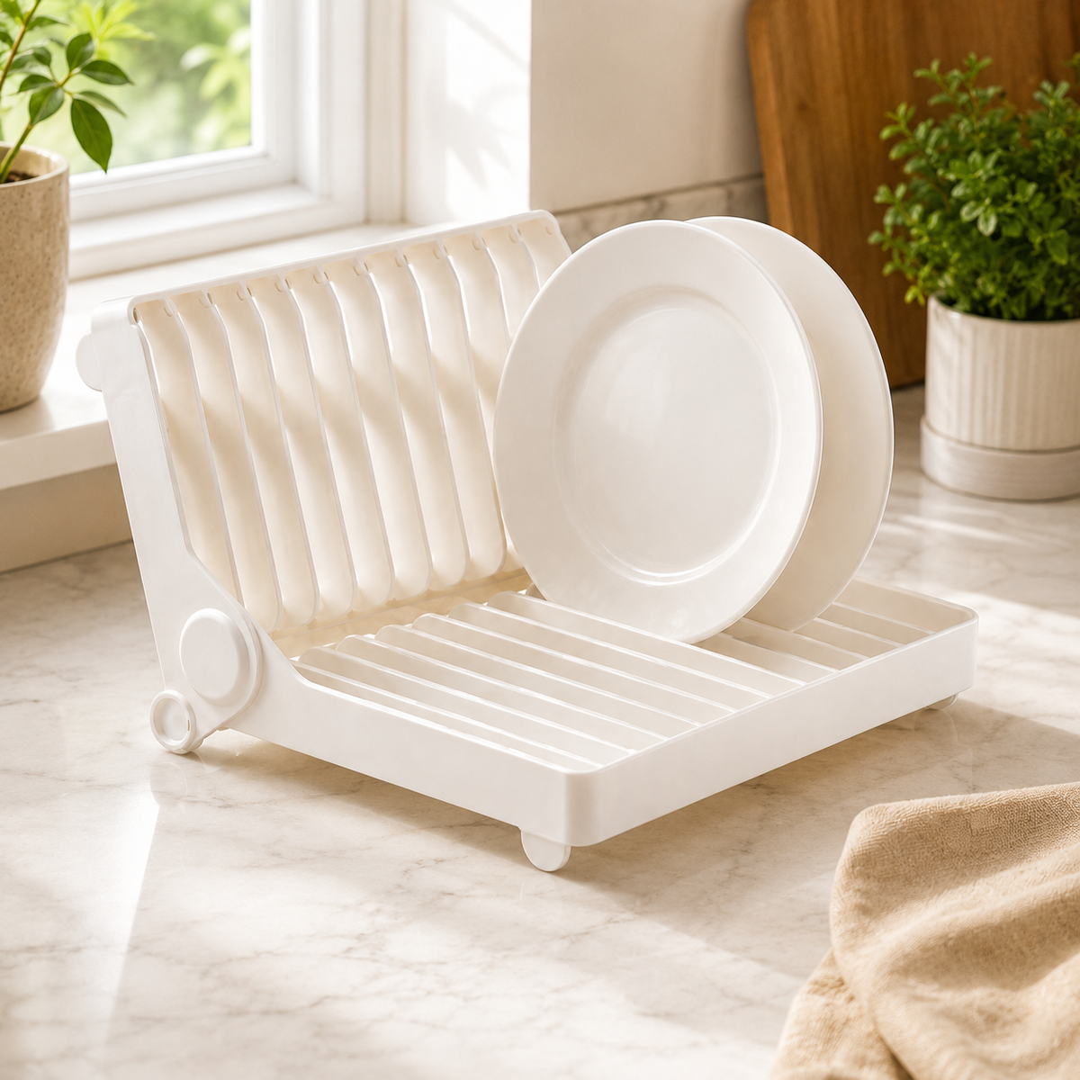 Imperial Foldable Dish Rack | Space Saving Kitchen Drying Rack for Plates & Cups