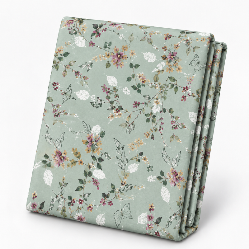 Floral Printed Double Bed Sheet