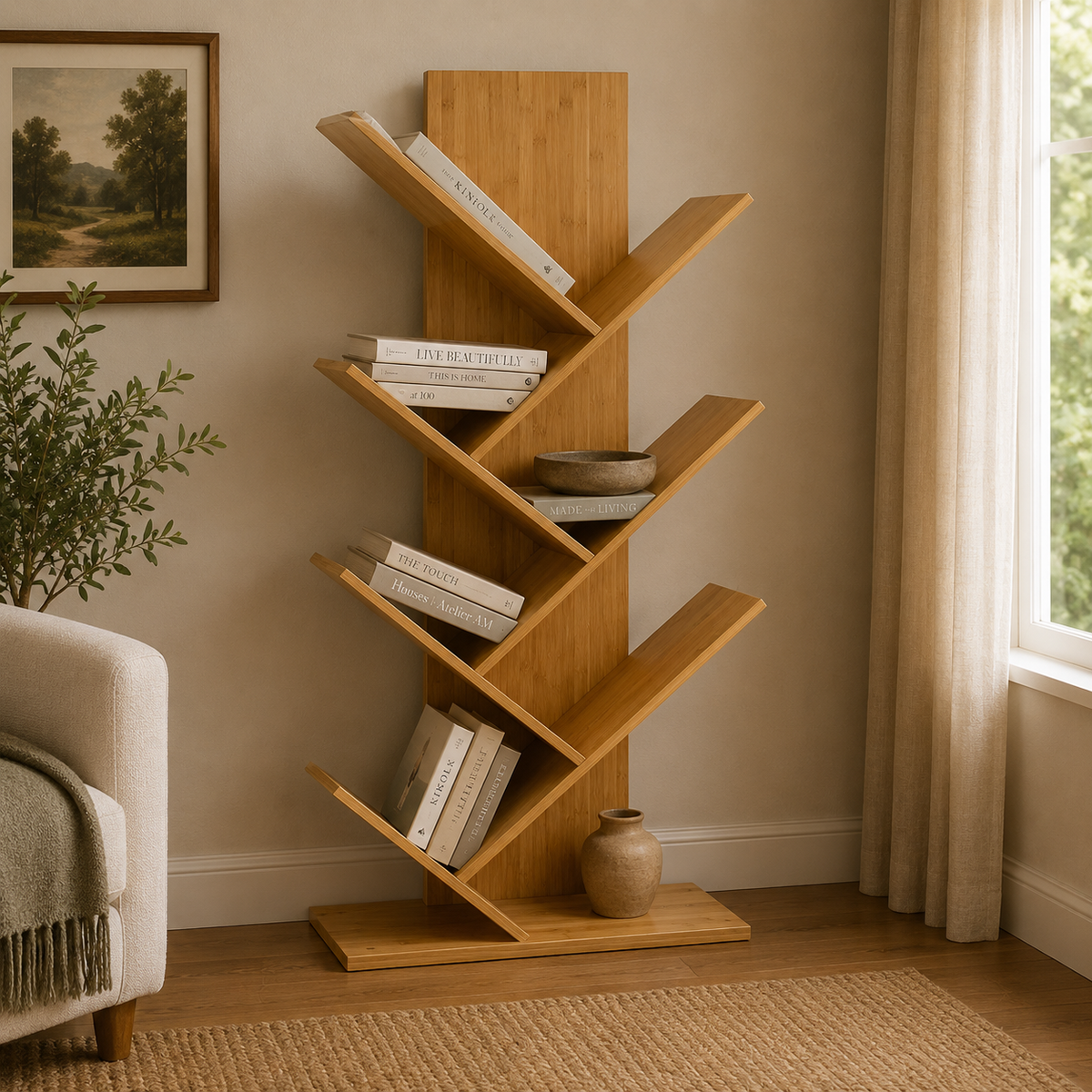 Bamboo Folding Bookshelf