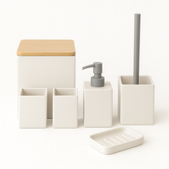 Bathroom Set – 6 Pcs ABS Square Collection