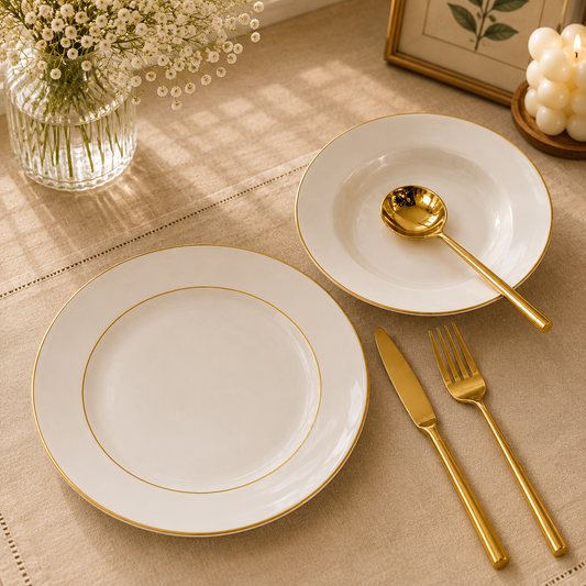 18 PCS Premium Dinner Plate Set – Complete Tableware Collection for Elegant Dining