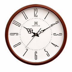 SUNSET PLAIN 15" Heritage Wall Clock – Classic Brown Frame with Cream Dial - Habitt