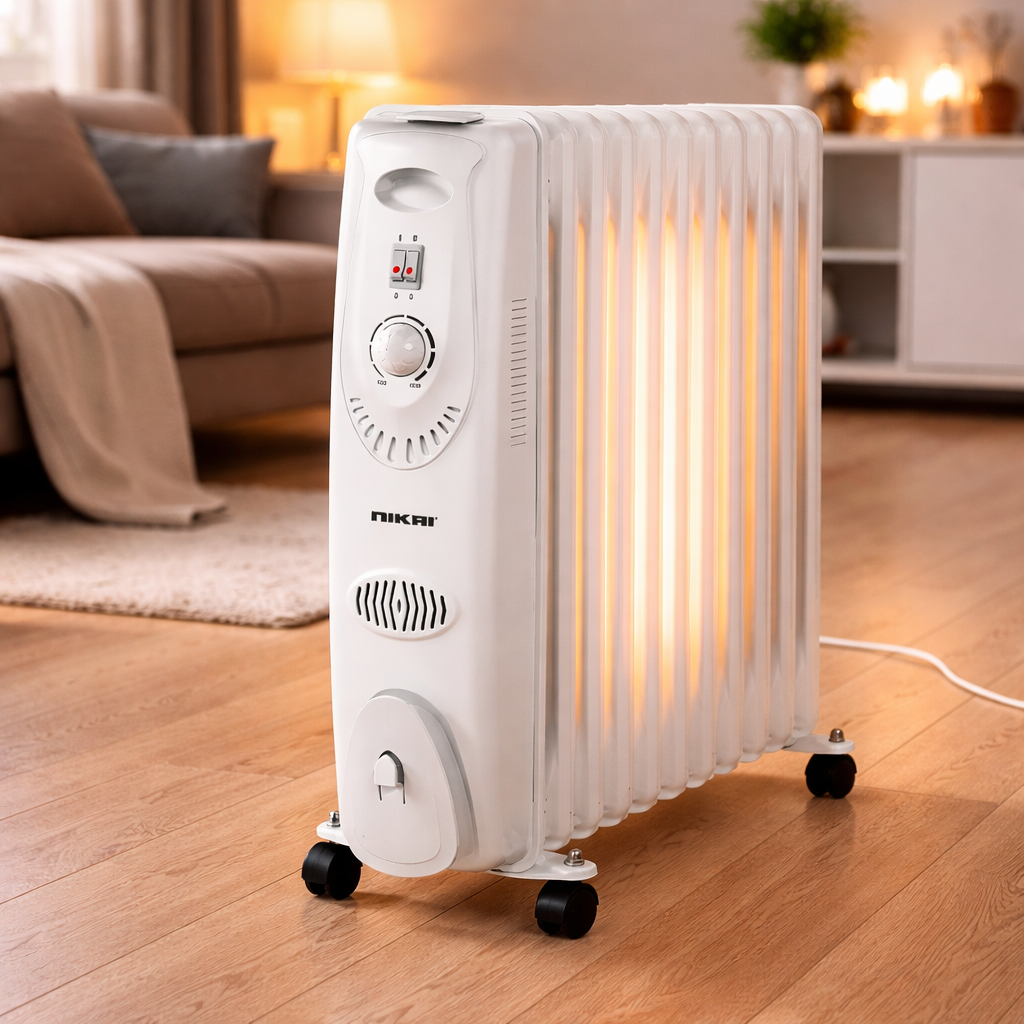 Nikai Oil Filled Radiator with Fan 2900W – Model NOH844A | Powerful Room Heater - Habitt