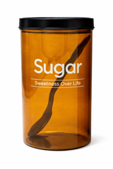 Kleeyo Brown Tea Storage Jar with Black Lid – Multipurpose Container for Tea, Coffee, Sugar & Kitchen Spices - Habitt