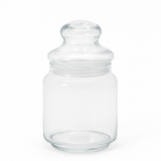 Clear Pressed-Glass Storage Jar with Lid – 430 ml Airtight Kitchen Container - Habitt