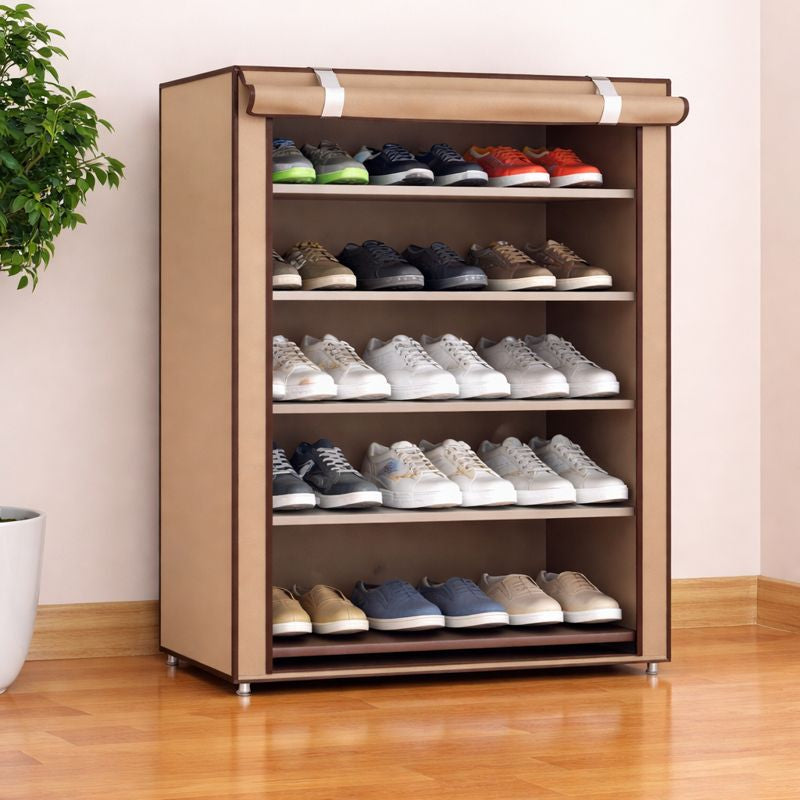 Shoe Cabinet 5 Layers – Portable Fabric Shoe Storage Organizer - Habitt