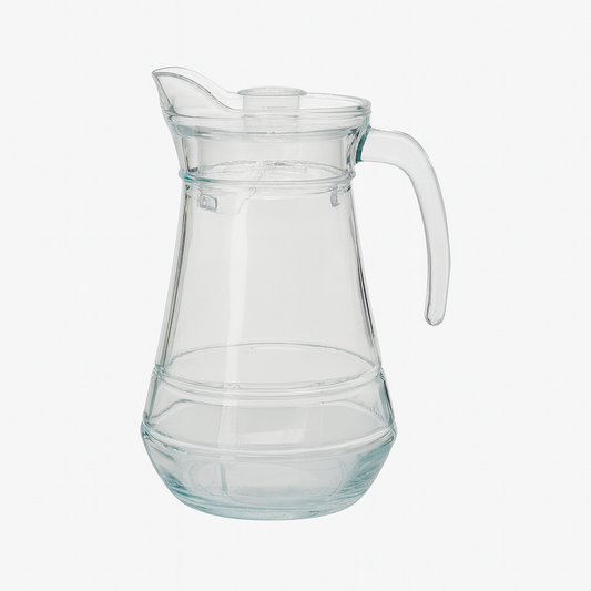 Clear Glass Jug 1700 ml with Elegant Tapered Design & Easy-Pour Spout – Large Water & Juice Pitcher