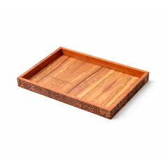 Engraved Sheesham Wood Serving Tray (10 x 14 Inch) – Handcrafted Wooden Tray for Serving & Home Décor - Habitt