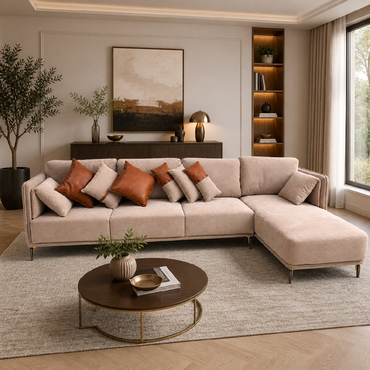 Clara L-Shaped Sofa | Modern Luxury Sectional Sofa with Chaise Lounge - Habitt