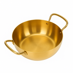 Korean Gold Ramen Pot with Handles – Lightweight Traditional Noodle & Soup Pot (Variants: 16cm, 18cm, 20cm, 22cm)