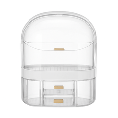3-Section Vanity Organizer – Clear Makeup &amp; Skincare Storage Box
