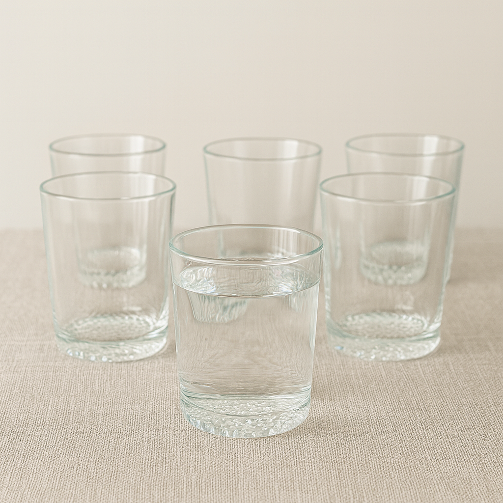 Classic Heavy-Base Tumbler Glass Set 280 ml – Premium Clear Drinkware (6 Pcs)