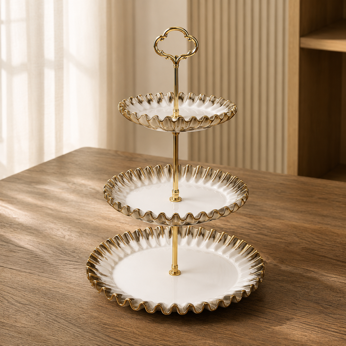 Frilled 3 Tier Stand – Dessert & Snack Server