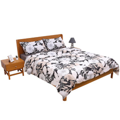 Black Ink Double Quilt Cover 90x96" – 100% Cotton Floral Design