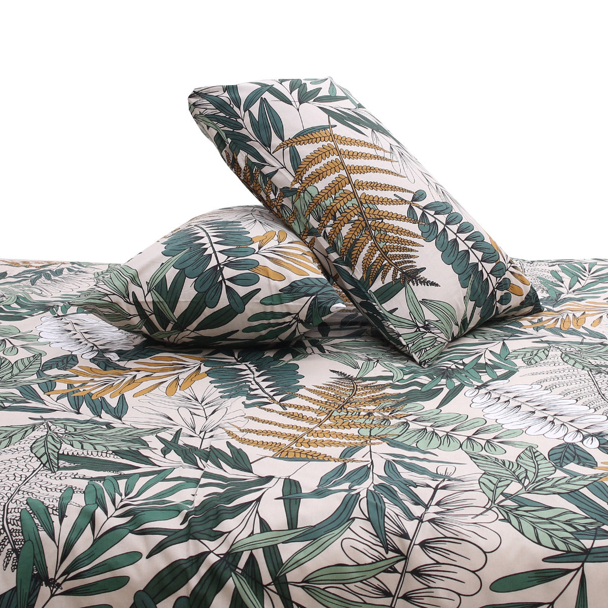 Multi Leafy Double Quilt Cover 90x96" Cotton