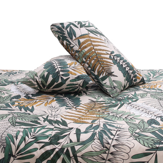 Multi Leafy Double Quilt Cover 90x96" Cotton