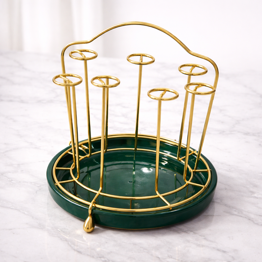 Luxury Cup Holder – Mug Stand with Green Base - Habitt