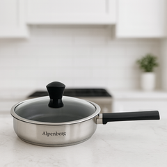 Stainless Steel Fry Pan With Glass Lid  22cm / 24cm / 26cm