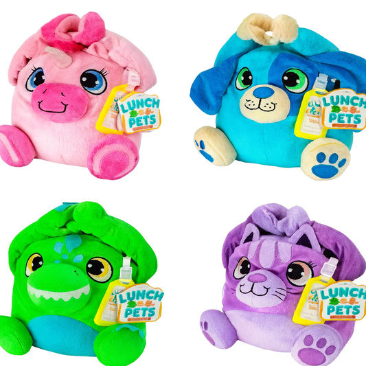 1Pc Insulated Lunch Box Bag for Kids (Assorted) – Cute Plush Animal Design (Lunch Pets)