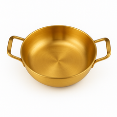 Korean Gold Soup Pot with Handles – Traditional Lightweight Cooking Pot (Variants: 18cm, 20cm, 22cm, 24cm, 26cm, 28cm)