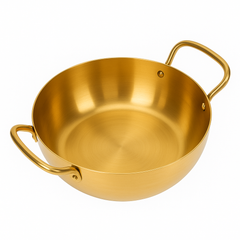 Korean Gold Ramen Pot with Handles – Lightweight Traditional Noodle & Soup Pot (Variants: 16cm, 18cm, 20cm, 22cm)