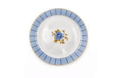 Blue Rose 8-Inch Plate – Elegant Ceramic Floral Dinner Plate