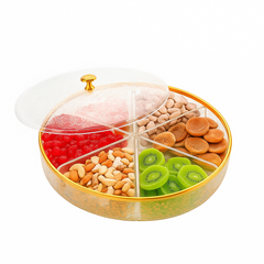 Partition Dish Large – Golden Round Multi-Section Server - Habitt