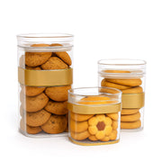 Sparkle Acrylic Jar – Premium Transparent Storage Containers with Golden Band - Habitt