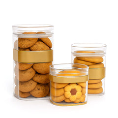 Sparkle Acrylic Jar – Premium Transparent Storage Containers with Golden Band