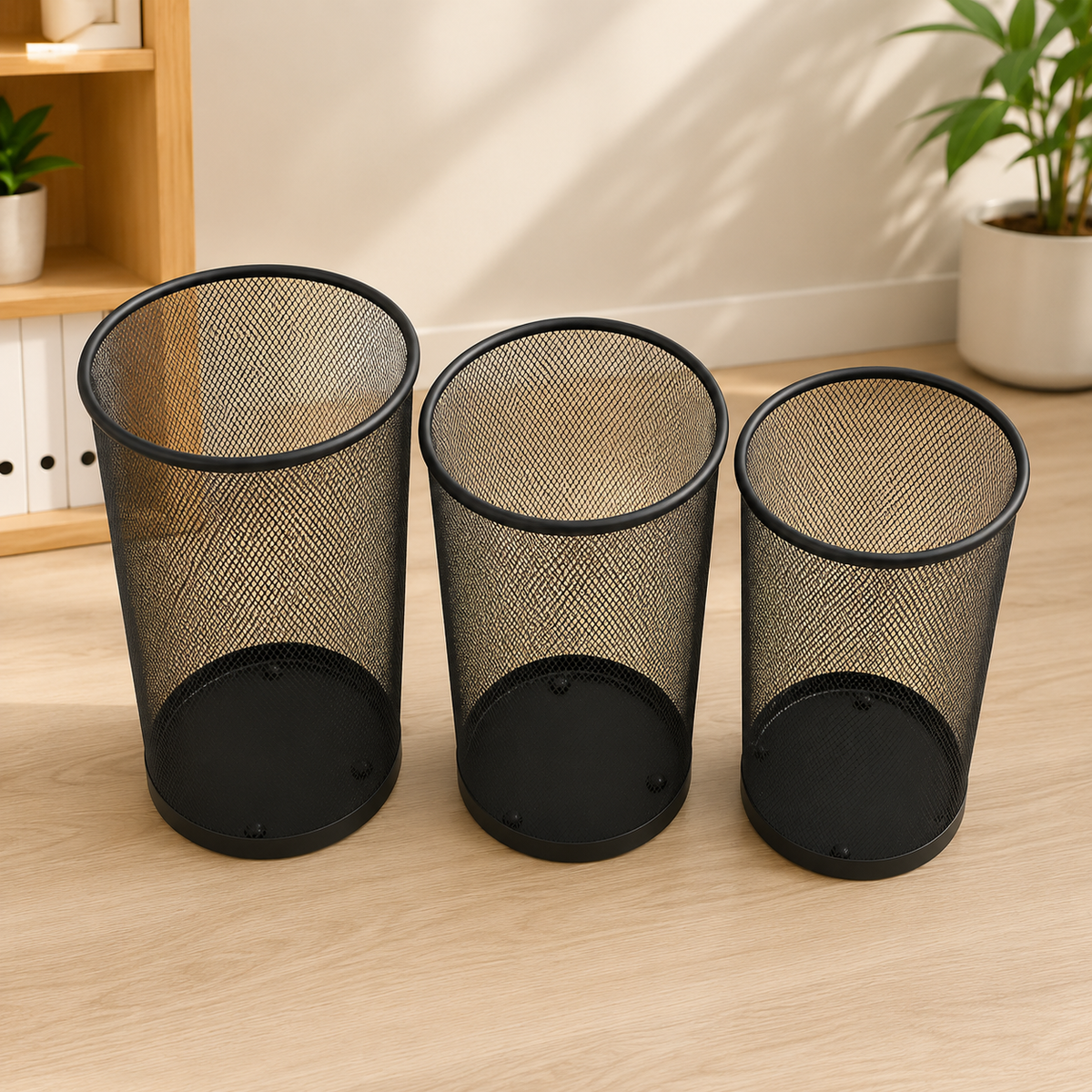 Metal Mesh Waste Paper Basket – Small, Medium & Large Office & Home Dustbin