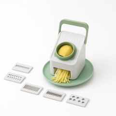 Stainless Steel Multi-Function Vegetable Cutter – 5-in-1 Slicer &amp; Grater with Container | Adjustable Kitchen Mandoline Slicer&nbsp;