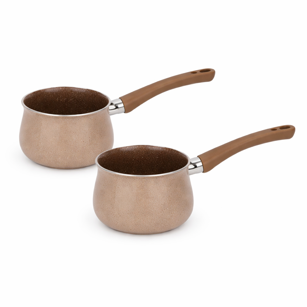 Iron Sauce Pan with Wood Handle – Non-Stick Finish (10 cm / 12 cm) - Habitt