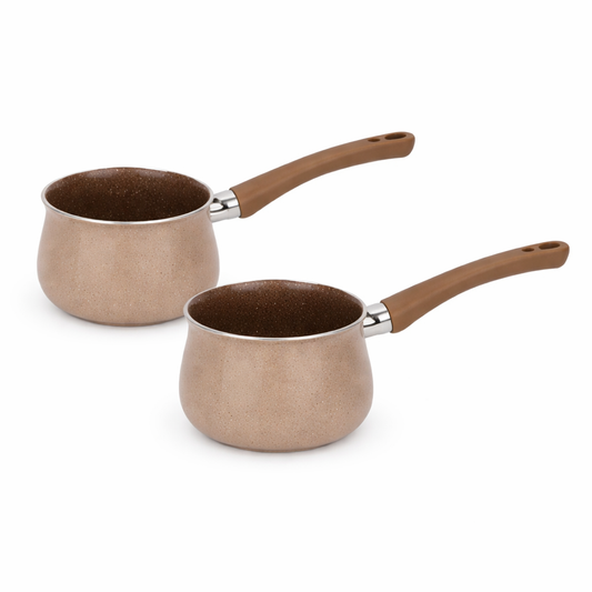 Iron Sauce Pan with Wood Handle – Non-Stick Finish (10 cm / 12 cm)