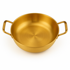 Korean Gold Soup Pot with Handles – Traditional Lightweight Cooking Pot (Variants: 18cm, 20cm, 22cm, 24cm, 26cm, 28cm)